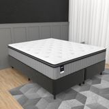 Cama Box King 193cm Colchão Molas Ensacadas Gazin Tower Hf25 E Base 2cen