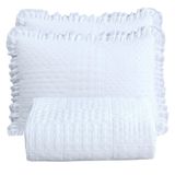 Colcha Babado Casal Fluffy 3 Peças S 100% Poliéster Branco