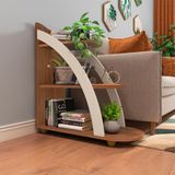 Mesa Apoio Mdf Sala De Estar 70 Cm 4503 Cedro Off White Arly