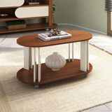 Mesa De Centro Mdf Sala De Estar 91 Cm 4619 Cedro Off White Arly