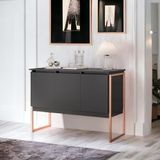 Buffet Elegante 3 Portas Londres Preto E Cobre