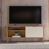 Rack Bancada Para Tv 50 Pol 120 Cm 6950 Nature Off White Plla