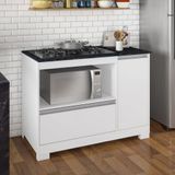 Balcão Para Cooktop 5 Bocas Notável 1 Portas 1 Gavetão 3050