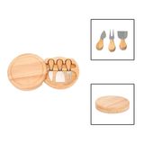 Jogo Utensílios Para Queijo 3 Peças Com Suporte Tábua