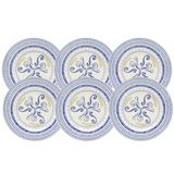 Jogo Pratos De Sobremesa Kit 6 Pcs 18cm Cerâmica Grano Biona