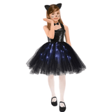 Fantasia Infantil Vestido Gatinha Preta Com Acessórios M