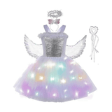 Fantasia Infantil Vestido Anjo Com Asas E Tiara M