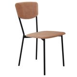 Cadeira Estofada Para Sala De Jantar Village Preto C01 Veludo Bege - Lyam Decor