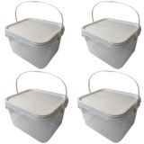 Balde Transparente 2.4l Para Queijo Minas-kit 4 Pçs