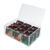 Caixa Acrílico 5mm Saches De Chá Com 9 Nichos Organizador Mesa Cozinha Prático Transparente Elegante