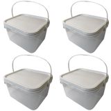 Balde 2-4l Para Alimentos E Ingredientes Diversos-kit 4 Pçs