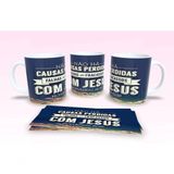Caneca De Porcelana 325ml Decorada Frases Religiosas Estampa 26