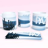 Caneca De Porcelana 325ml Decorada Frases Religiosas Estampa 14