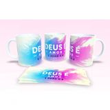 Caneca De Porcelana 325ml Decorada Frases Religiosas Estampa 29