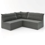 Sofá De Canto 5 Lugares Renaut Suede Cinza Mamflex