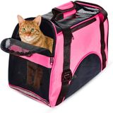 Bolsa Transporte Dobravel Mala Viagem Rosa Cachorro Gato Mochila Pet Canguru Caes