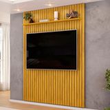 Painel Tv 65 183cm Suspenso Ripado Noah D04 Cedro - Mpozenato