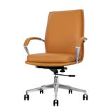 Cadeira De Escritório Home Office Diretor Orion Caramelo Encosto E Assento Espuma Laminada D28 Base Giratória Cromada
