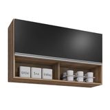 Armário De Cozinha Aéreo 100cm Basculante Mia Z34 Freijó/preto - Mpozenato