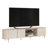 Rack Bancada De Tv 75 Pol 241cm Ariane D04 Off White/dourado - Mpozenato