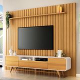 Painel Tv 85 You 2.7 Com Bancada Época Cinamomo-off - Hb Móveis