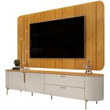 Painel Para Tv 75 Pol E Rack Bancada 241cm Celi D04 Bali/cedro - Mpozenato