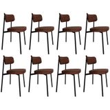 Cadeira De Jantar Estofada Kit 8 Ella M25 Sintético Whisky - Mpozenato