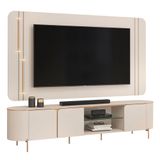 Painel Tv 75 E Bancada 241cm Ariane D04 Off-dourado - Mpozenato