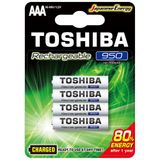Pilha Recarregável Toshiba Aaa 950mah Cartela C/4 Tnh03gae