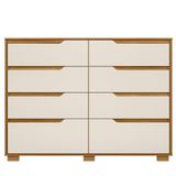 Cômoda Para Quarto 8 Gavetas 147cm Parma M07 Freijó/off White - Mpozenato