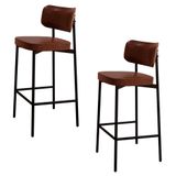 Banqueta Alta Bar Estofada Kit 2 Ella M25 Sintético Whisky - Mpozenato