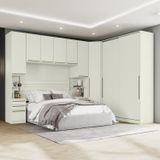 Quarto Modulado Casal Completo 9 Portas 6 Gavetas Canto Oblíquo Areia