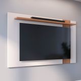 Painel Extensível Para Tv Até 60 Polegadas 1 Prateleira Leme Off White Matte / Freijó