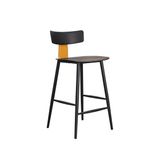 Banqueta De Cozinha Analu Baixa Assento 65cm E Encosto Em Pp E Estrutura Em Aço Preto E Marrom Camel