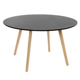 Mesa Leda Wood Metal Redonda 110cm Madeira Mdf Tx Preto
