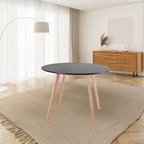 Mesa De Jantar Wood 90cm Madeira Mdf Tx Redonda Preto