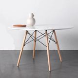 Mesa De Jantar Eiffel Redonda 100cm Madeira Mdf Tx Branco