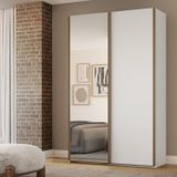 Guarda-roupa Solteiro Mdf 2 Portas 1 Com Espelho 138,5 Cm Branco