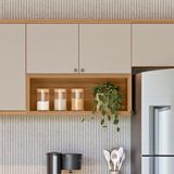 Armário Aereo Duplo Para Cozinha 80cm Selene Jequitibá/off White Fosco