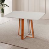 Mesa 4 Lugares De Madeira Maciça Viena Authentic Espresso Móveis Marrom/off White