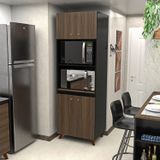 Torre Quente Paneleiro 212,5x70cm Para Forno E Micro Nogal/preto