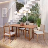 Sala De Jantar Regia 180cm Sem Vidro Com 6 Cadeiras Buriti Madeira /cinamomo