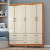 Guarda-roupa Paraty 6 Portas 9 Gavetas Cinamomo/off White
