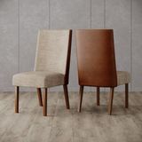Kit Com 02 Cadeiras De Jantar Anne 47cm Nature/caramelo/creme
