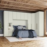 Quarto Modulado Casal Completo 10 Portas 6 Gavetas Seletto Areia