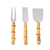 Kenya Kit 3 Peças Para Queijo Bamboo Natural Kenya