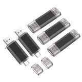 Unidade Flash Usb Vansuny 64gb Usb 3.0 + Usb C 2 Em 1 Preta, Pacote Com 5