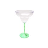 Kit 6 Taças Margarita Acrílico Cristal Base Verde  350 Ml.