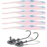 Isca Soft Bait Maruri W182 6 Unid + 2 Anzol Jig Head W182 Cor 09