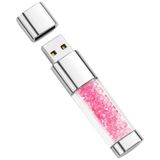 Unidade Flash Usb Borlterclamp Cute Pink Crystal 64gb